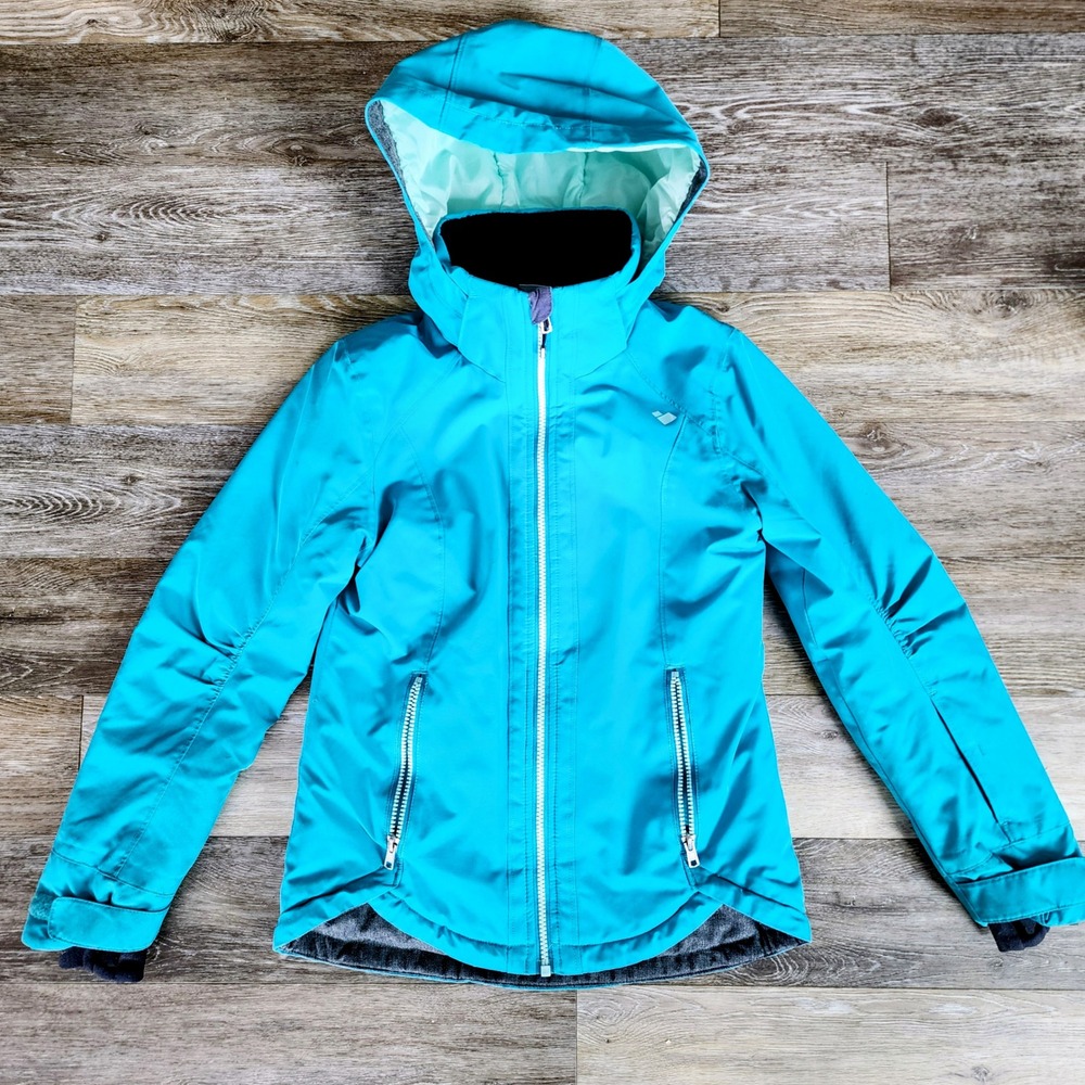 Obermeyer Girls Ski Jacket Kids Medium 10 12 Turquoise Winter Coat Snow Coat